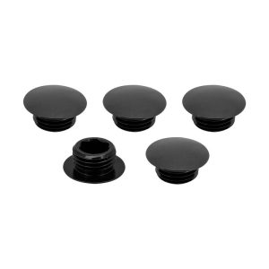 Street Pro Wheel Lug Nut Block Off Caps, M12 x 1.50, Billet Aluminium, Black, Set of 5