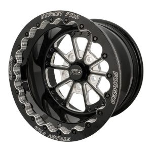 Street Pro 009 Series Forged Wheel, Rear Beadlock 15x10'' / 3.50'' Backspace (-51) / 5x4.50" Bolt Circle Ford, Gloss Black Milled