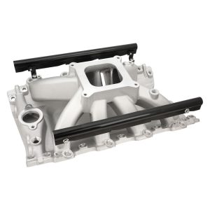 VPW Intake Manifold EFI, Holden, Commodore V8, VN 253, 304, 308, High Rise Single Plane, Square Bore, Aluminium, Black Fuel Rail Kit AN6