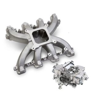 VPW Intake Manifold & Carburettor Kit, LS1 Holden Commodore ,Chev Air Max Single Plain, Repro Holley Style 750CFM Vac Sec, Carburettor, Kit